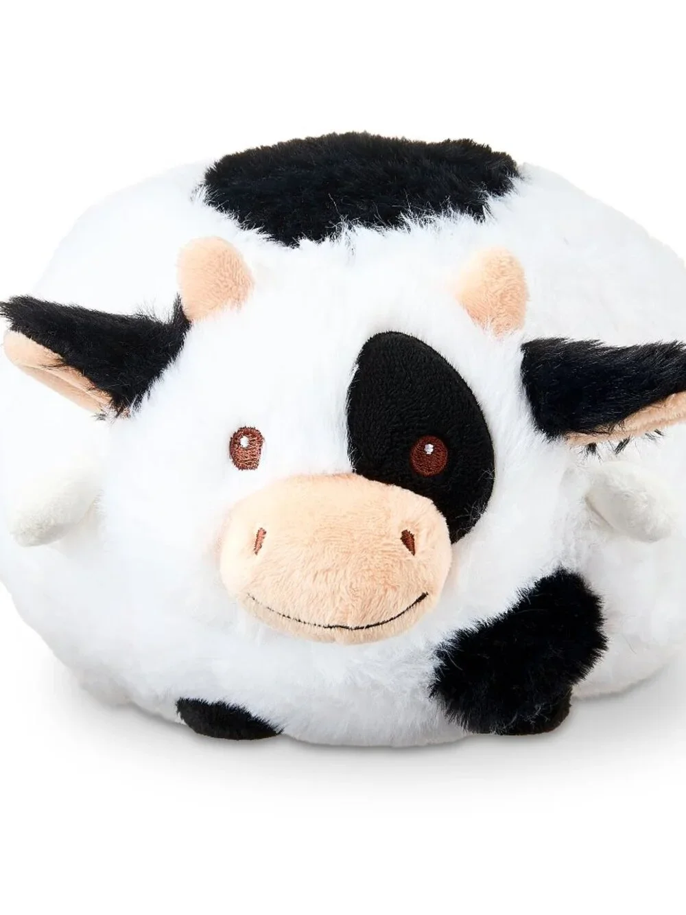 Vibrant Life Easter Round Plush Cow Dog Toy, Black and White Ball Squeaky, NWT